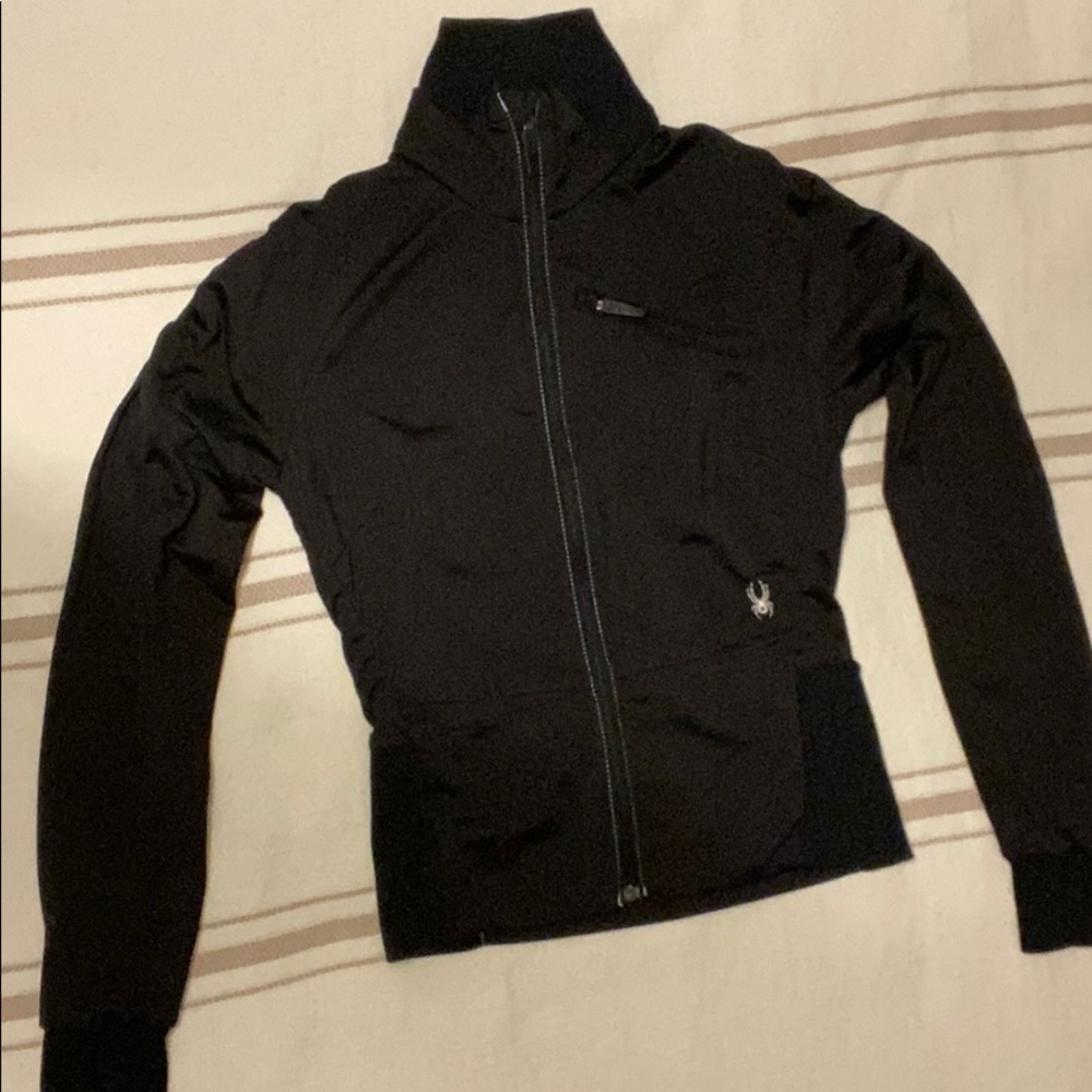 Spyder black collared zip up